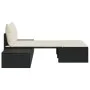 Tumbona doble con cojines ratán sintético negro de , Tumbonas - Ref: Foro24-368389, Precio: 263,25 €, Descuento: %