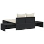 Doppelliege mit schwarzen Kunststoff-Rattan-Kissen von , Liegen - Ref: Foro24-368389, Preis: 239,80 €, Rabatt: %