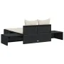Tumbona doble con cojines ratán sintético negro de , Tumbonas - Ref: Foro24-368389, Precio: 263,25 €, Descuento: %