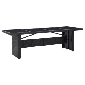 Synthetic rattan garden table with black glass top 240x90x74 cm by vidaXL, Garden tables - Ref: Foro24-310071, Price: 255,03 ...
