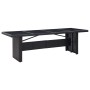 Mesa de jardín ratán sintético y vidrio negro 240x90x74 cm de vidaXL, Mesas de jardín - Ref: Foro24-310071, Precio: 257,50 €,...