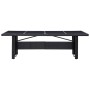 Mesa de jardín ratán sintético y vidrio negro 240x90x74 cm