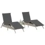 Sun loungers with small table, 2 units, light gray synthetic rattan by , Loungers - Ref: Foro24-4002715, Price: 274,97 €, Dis...