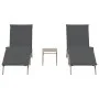 Liegestühle mit Tisch, 2 Stück, aus hellem grauem Kunststoff-Rattan. von , Liegen - Ref: Foro24-4002715, Preis: 274,97 €, Rab...