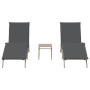 Liegestühle mit Tisch, 2 Stück, aus hellem grauem Kunststoff-Rattan. von , Liegen - Ref: Foro24-4002715, Preis: 280,54 €, Rab...