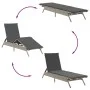 Liegestühle mit Tisch, 2 Stück, aus hellem grauem Kunststoff-Rattan. von , Liegen - Ref: Foro24-4002715, Preis: 274,97 €, Rab...