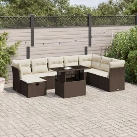 Garden sofa set 9 pieces and brown synthetic rattan cushions by , Garden sets - Ref: Foro24-3274713, Price: 617,21 €, Discoun...