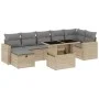 Set of garden sofas and cushions 8 pieces synthetic rattan beige by , Garden sets - Ref: Foro24-3274829, Price: 538,92 €, Dis...