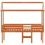 High bed with solid pine wood roof in brown wax 80x200 cm by , Beds and slatted bases - Ref: Foro24-3282137, Price: 234,51 €,...