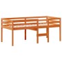 Cama alta con techo madera maciza de pino marrón cera 90x190 cm de , Camas y somieres - Ref: Foro24-3282140, Precio: 239,30 €...