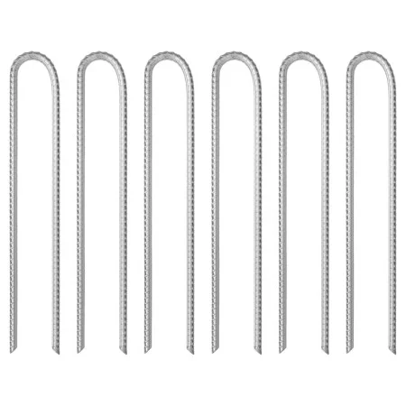 Zelt-Heringe U-Form 6 Stück verzinkter Stahl 37 cm Ø10 mm von , Zeltzubehör - Ref: Foro24-4009347, Preis: 26,60 €, Rabatt: %