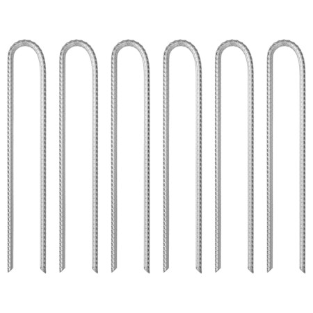 Zelt-Heringe U-Form 6 Stück verzinkter Stahl 37 cm Ø10 mm von , Zeltzubehör - Ref: Foro24-4009347, Preis: 24,13 €, Rabatt: %