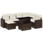 Set aus 8-teiligen Gartensofas und Kissen aus braunem Kunststoff-Rattan. von , Gartensets - Ref: Foro24-3274843, Preis: 565,6...