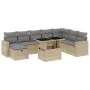 Gartensofagarnitur 9-teilig mit Kissen aus synthetischem Rattan in Beige. von , Gartensets - Ref: Foro24-3274869, Preis: 591,...