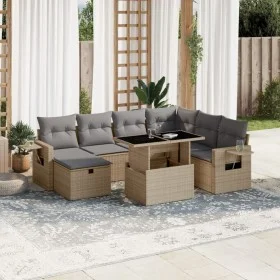 Set of garden sofas and cushions 8 pieces synthetic rattan beige by , Garden sets - Ref: Foro24-3274999, Price: 542,73 €, Dis...