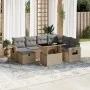 Set of garden sofas and cushions 8 pieces synthetic rattan beige by , Garden sets - Ref: Foro24-3274999, Price: 542,73 €, Dis...
