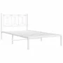 Metal bed frame with white headboard 100x190 cm by , Beds and slatted bases - Ref: Foro24-376171, Price: 72,21 €, Discount: %