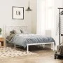 Metal bed frame with white headboard 100x190 cm by , Beds and slatted bases - Ref: Foro24-376171, Price: 72,21 €, Discount: %