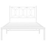 Metallbettgestell mit weißem Kopfteil 100x190 cm von , Betten und Lattenroste - Ref: Foro24-376171, Preis: 76,02 €, Rabatt: %