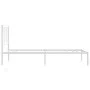 Metal bed frame with white headboard 100x190 cm by , Beds and slatted bases - Ref: Foro24-376171, Price: 72,21 €, Discount: %