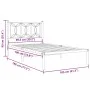 Metal bed frame with white headboard 100x190 cm by , Beds and slatted bases - Ref: Foro24-376171, Price: 72,21 €, Discount: %