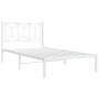 Metallbettgestell mit weißem Kopfteil 107x203 cm von , Betten und Lattenroste - Ref: Foro24-376173, Preis: 80,89 €, Rabatt: %
