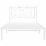 Estructura de cama de metal con cabecero blanco 107x203 cm de , Camas y somieres - Ref: Foro24-376173, Precio: 79,65 €, Descu...