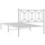 Metallbettgestell mit weißem Kopfteil 107x203 cm von , Betten und Lattenroste - Ref: Foro24-376173, Preis: 80,89 €, Rabatt: %