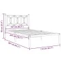 Estructura de cama de metal con cabecero blanco 107x203 cm de , Camas y somieres - Ref: Foro24-376173, Precio: 79,65 €, Descu...