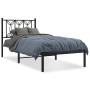 Bed frame with black metal headboard 80x200 cm by , Beds and slatted bases - Ref: Foro24-376119, Price: 72,91 €, Discount: %