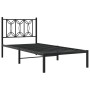 Bed frame with black metal headboard 80x200 cm by , Beds and slatted bases - Ref: Foro24-376119, Price: 72,91 €, Discount: %