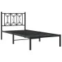 Bettgestell mit schwarzem Metallkopfteil 80x200 cm von , Betten und Lattenroste - Ref: Foro24-376119, Preis: 72,64 €, Rabatt: %