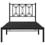 Bettgestell mit schwarzem Metallkopfteil 80x200 cm von , Betten und Lattenroste - Ref: Foro24-376119, Preis: 72,64 €, Rabatt: %