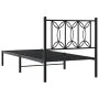 Bettgestell mit schwarzem Metallkopfteil 80x200 cm von , Betten und Lattenroste - Ref: Foro24-376119, Preis: 72,64 €, Rabatt: %