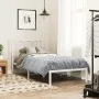 Estructura de cama de metal con cabecero blanco 75x190 cm de , Camas y somieres - Ref: Foro24-376167, Precio: 60,08 €, Descue...