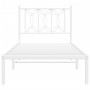 Metallbettgestell mit weißem Kopfteil 75x190 cm von , Betten und Lattenroste - Ref: Foro24-376167, Preis: 60,90 €, Rabatt: %