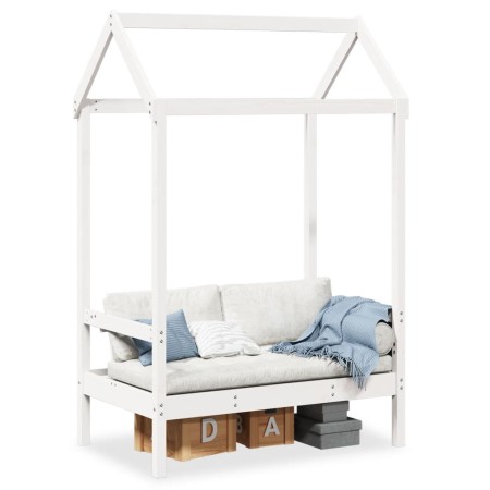 Bank mit massivem Dach aus weißer Kiefer 117,5x70x176,5 cm von , Banken - Ref: Foro24-846995, Preis: 135,51 €, Rabatt: %