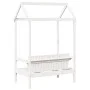 Solid white pine wood bench with a roof, measuring 117.5x70x176.5 cm. by , Banks - Ref: Foro24-846995, Price: 133,74 €, Disco...