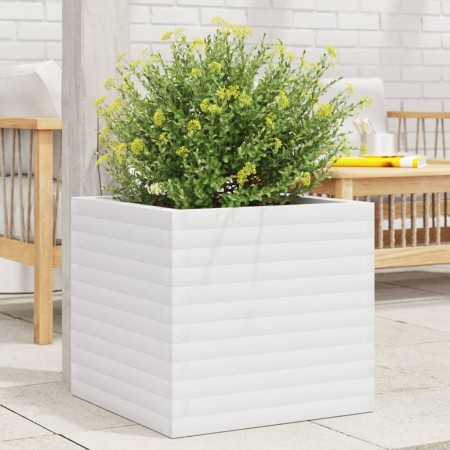 Jardinera de madera maciza de pino blanca 50x50x46 cm de , Maceteros y jardineras - Ref: Foro24-3282405, Precio: 121,88 €, De...
