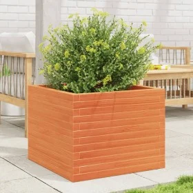 Solid pine wood planter in brown wax 60x60x46 cm by , Pots and planters - Ref: Foro24-3282411, Price: 140,70 €, Discount: %