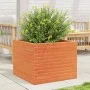 Solid pine wood planter in brown wax 60x60x46 cm by , Pots and planters - Ref: Foro24-3282411, Price: 140,70 €, Discount: %