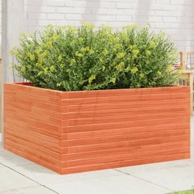 Solid pine wood planter in brown wax finish 90x90x46 cm by , Pots and planters - Ref: Foro24-3282426, Price: 201,32 €, Discou...