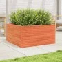 Solid pine wood planter in brown wax finish 90x90x46 cm by , Pots and planters - Ref: Foro24-3282426, Price: 201,32 €, Discou...