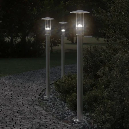 Lámparas de suelo de exterior 3 uds acero inoxidable 100 cm de , Iluminación de exterior - Ref: Foro24-4006352, Precio: 116,2...