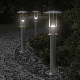 Outdoor floor lamps, 3 units, stainless steel, 60 cm by , Outdoor lighting - Ref: Foro24-4006350, Price: 92,88 €, Discount: %