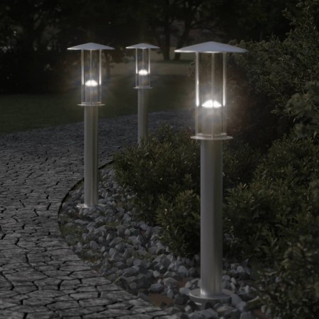 Außen-Stehlampen, 3 Stück, Edelstahl, 60 cm von , Außenbeleuchtung - Ref: Foro24-4006350, Preis: 92,88 €, Rabatt: %