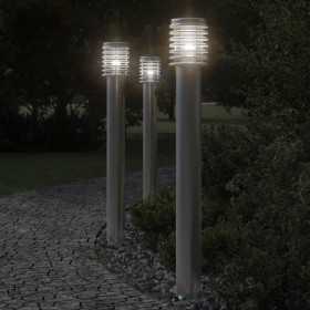 Lámpara de suelo de exterior acero inoxidable plateado 110 cm de , Iluminación de exterior - Ref: Foro24-4006359, Precio: 55,...