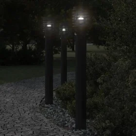 Lámpara de suelo de exterior con sensor acero negro 110 cm de , Iluminación de exterior - Ref: Foro24-4006371, Precio: 57,87 ...