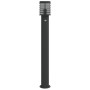 Lámpara de suelo de exterior con sensor acero negro 110 cm