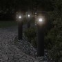 Outdoor floor lamps with plug 3 pcs black steel 60 cm by , Outdoor lighting - Ref: Foro24-4006378, Price: 151,43 €, Discount: %